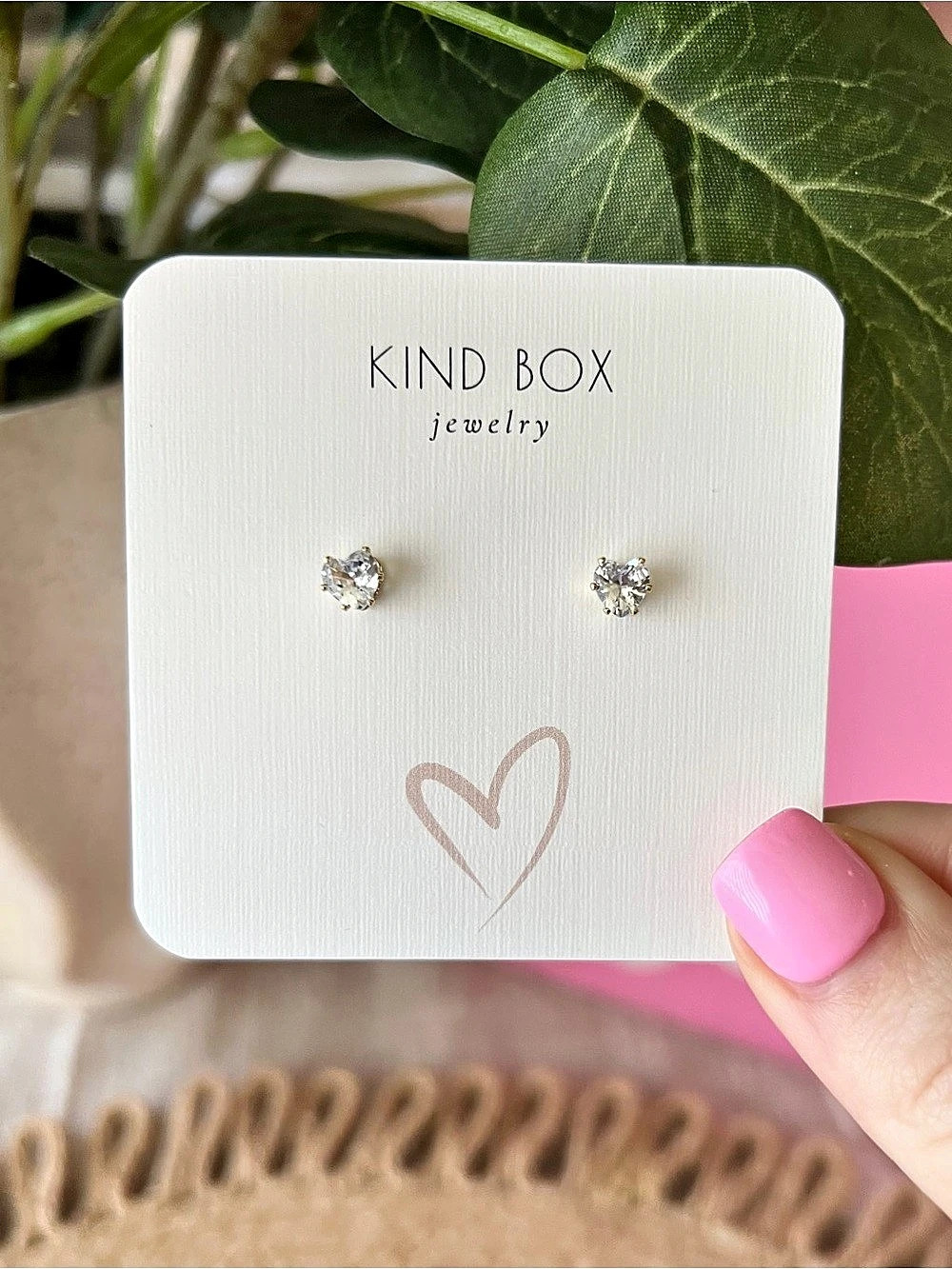 Kind Box Stud Earrings in Silver NWT